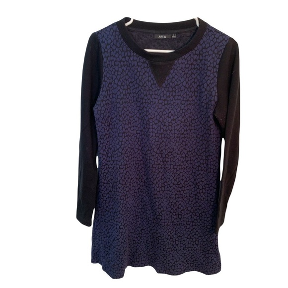 Apt. 9 Sweater Dress Navy Black Giraffe Print - Picture 1 of 10